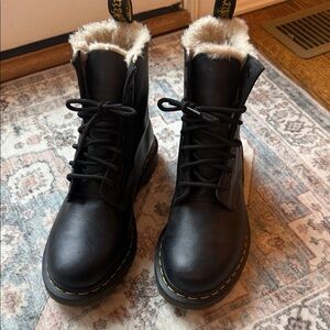 Dr. Martens 1460 Serena Faux Fur Lined Lace-Up Boots - pristine condition!